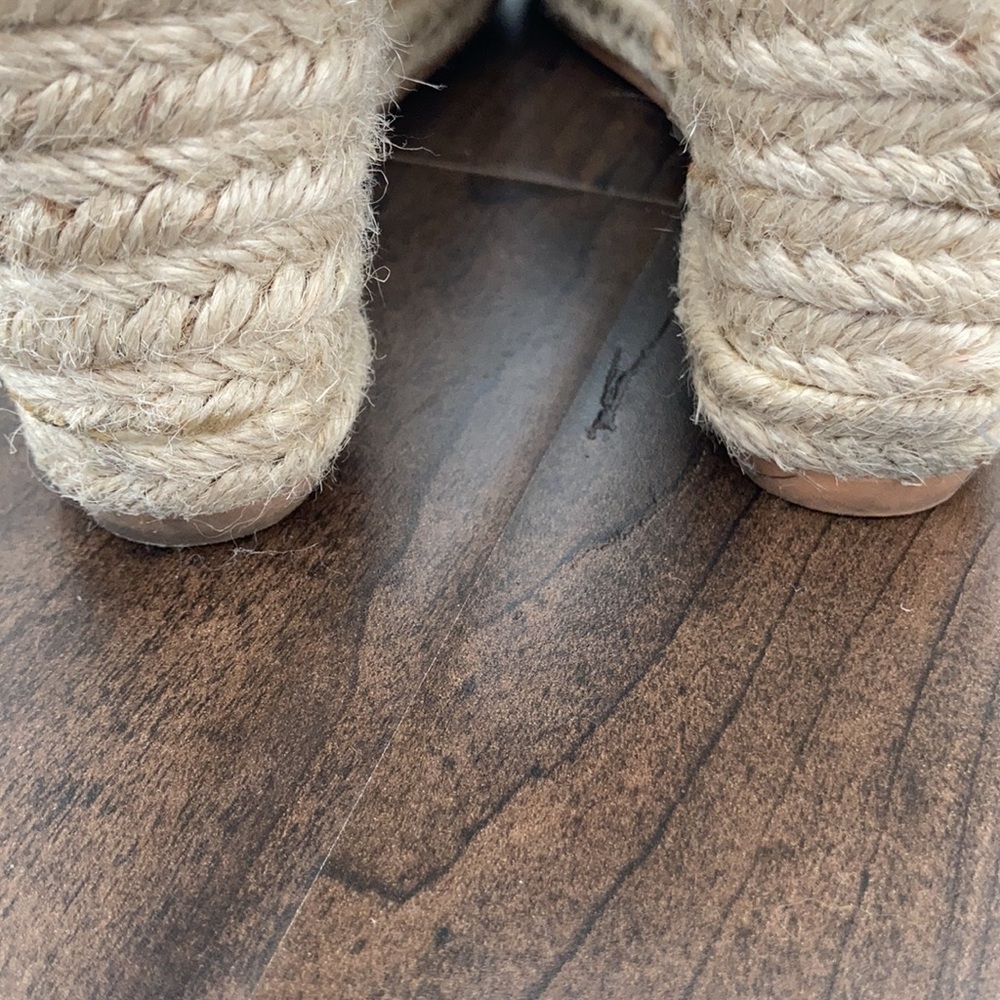 H&M Black Canvas Espadrille Wedge Sandals with Natural Rope Trim - Picture 4 of 4